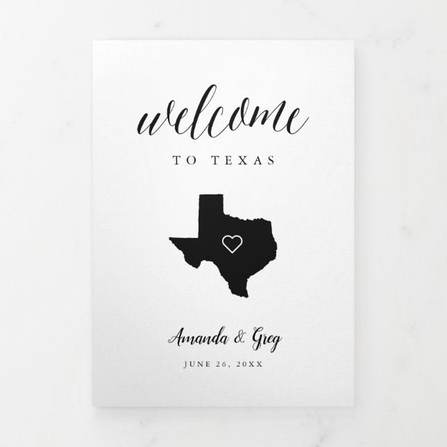 Texas Wedding Welcome Letter & Itinerary Tri-Fold Programme (Cover)