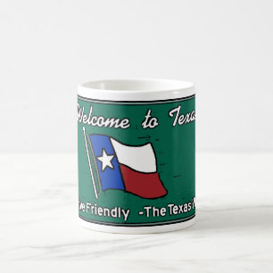 Texas welcome sign coffee mug
