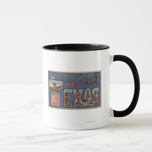 Texas (Western)Large Letter Scenes Mug (Right)