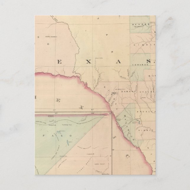 Texas, Western Portion Postcard (Front)
