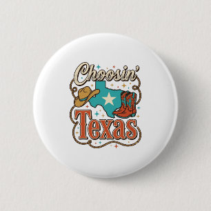Texas Western Vintage Cowgirl Graphic T-Shirt Desi 6 Cm Round Badge