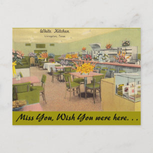 Texas, White Kitchen, Livingston Postcard