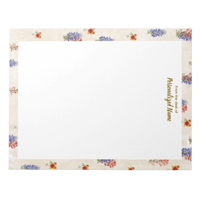 Texas Wild Flowers Unlined  Notepad (Front)