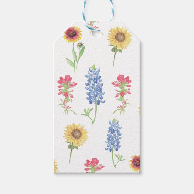 Texas Wildflower Pattern Gift Tags (Front)
