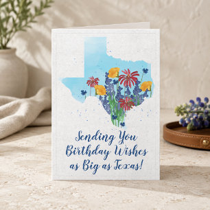Texas Wildflowers Birthday Card