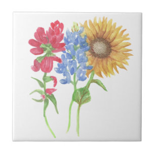 Texas Wildflowers Ceramic Tile