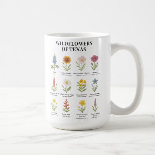 Texas Wildflowers in Watercolor Style Coffee Mug