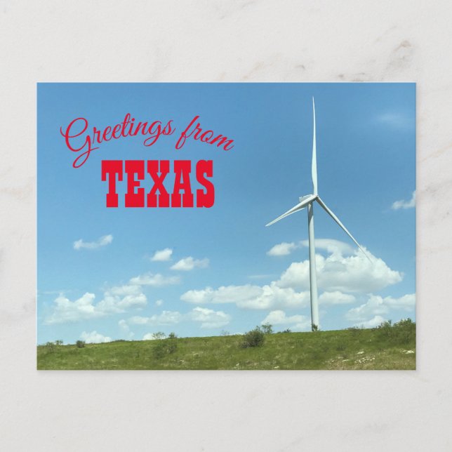 Texas Windmill Postcsrd Postcard (Front)