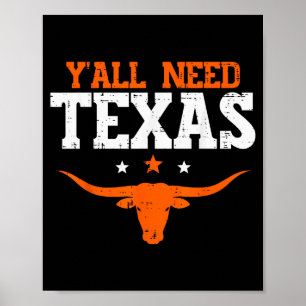 Texas Women Kids Men Boys Girls Youth Teen Poster