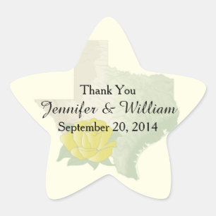 Texas Yellow Rose Wedding Favour Sticker