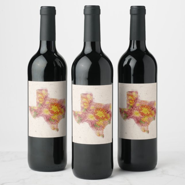 Texas Zinnia  Wine Label (Bottles)