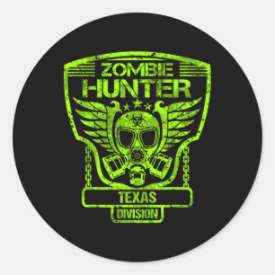 Texas Zombie Hunter Classic Round Sticker