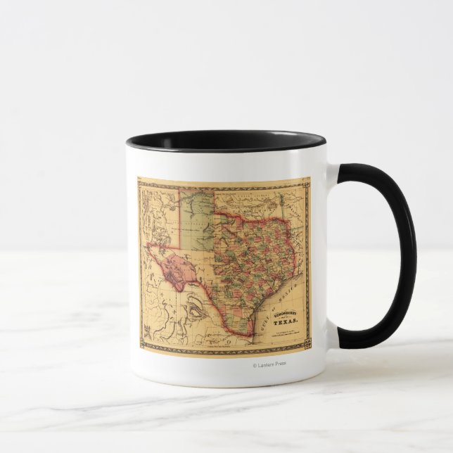 TexasPanoramic Map Mug (Right)