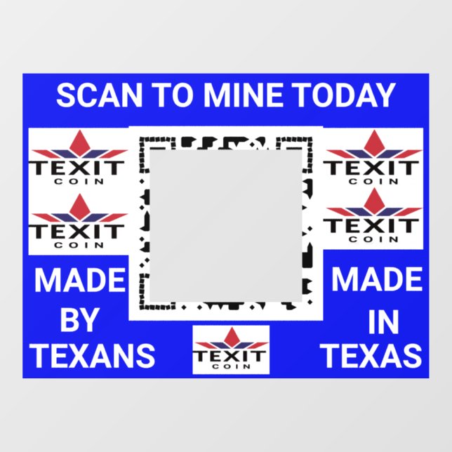 TeXit Coin Cobalt QR Code with TeXit Coin logo  (Sheet)