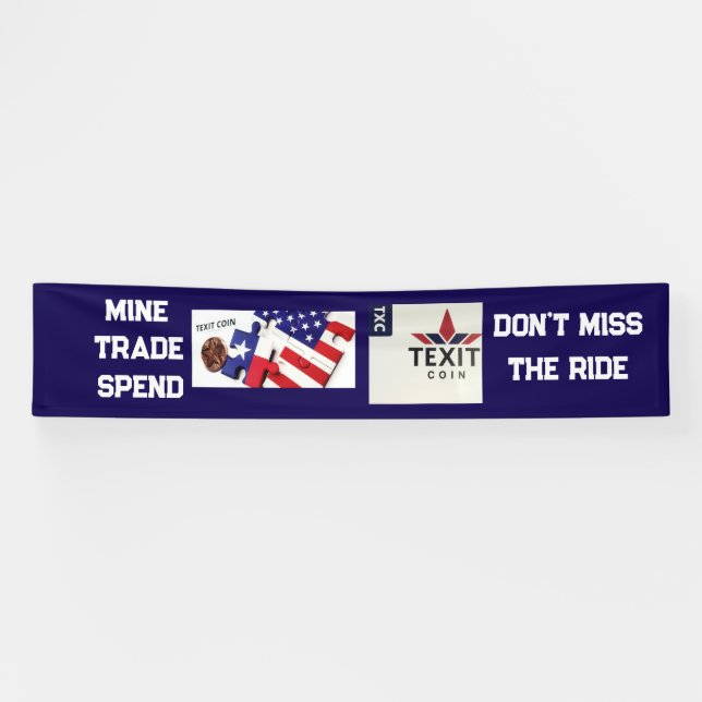 TeXit Coin Logo 2.5' x 12' Banner (Horizontal)