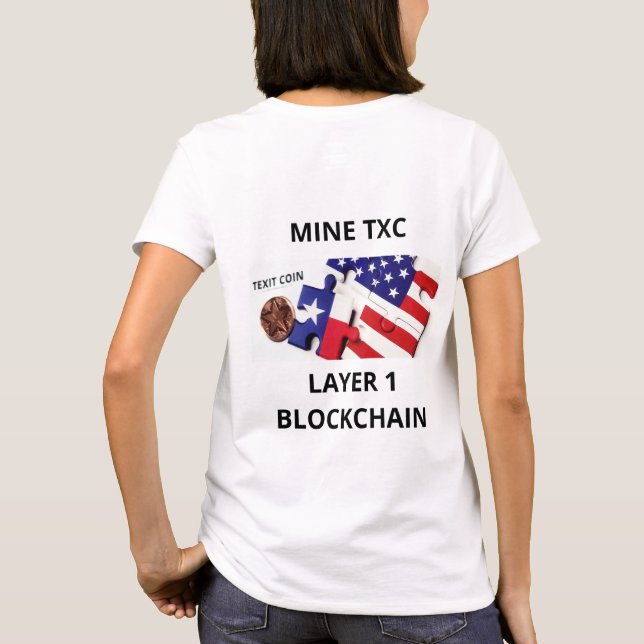 Texit Coin Official Logo and Puzzle Piece T-Shirt (Back)