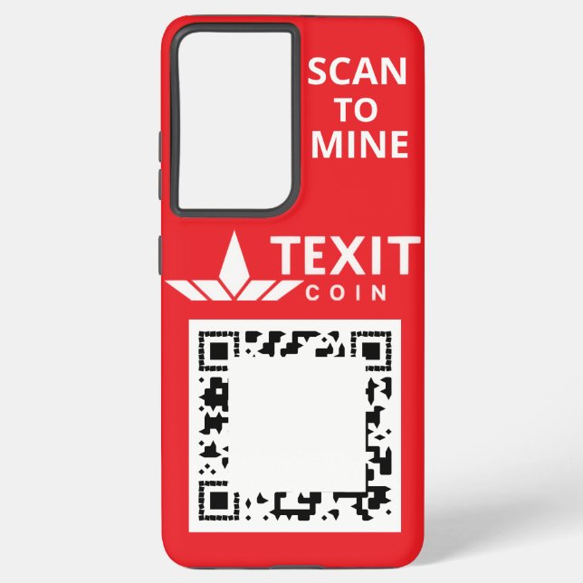 "TeXit Coin Samsung Red QR Code with logo Samsung Galaxy S21+ Case (Back)