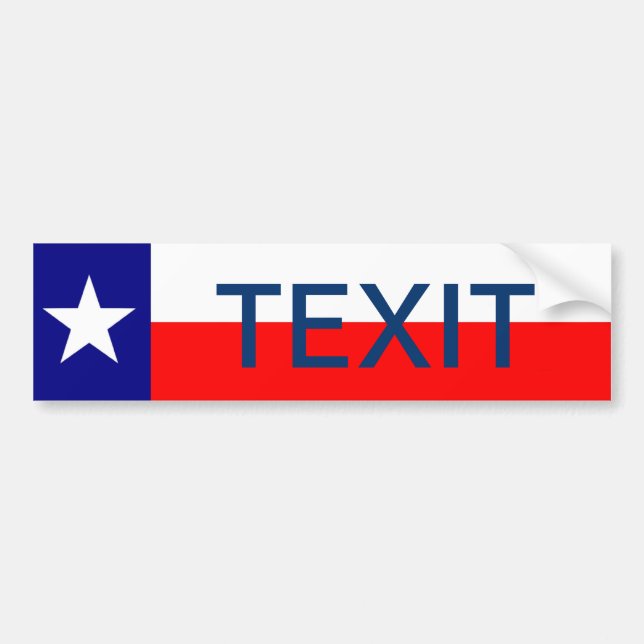 TEXIT Texas Exit The Union Secede Republic  Bumper Sticker (Front)