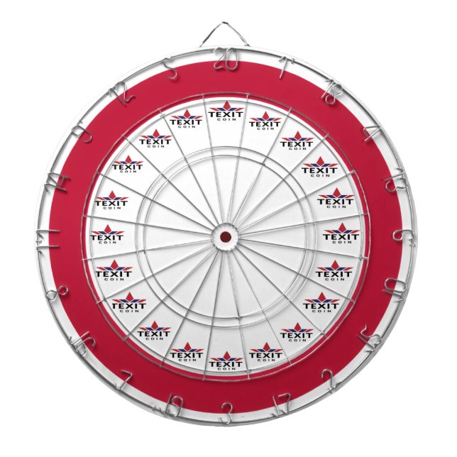TexitCoin Red and White with Texit Logo Dartboard (Front)
