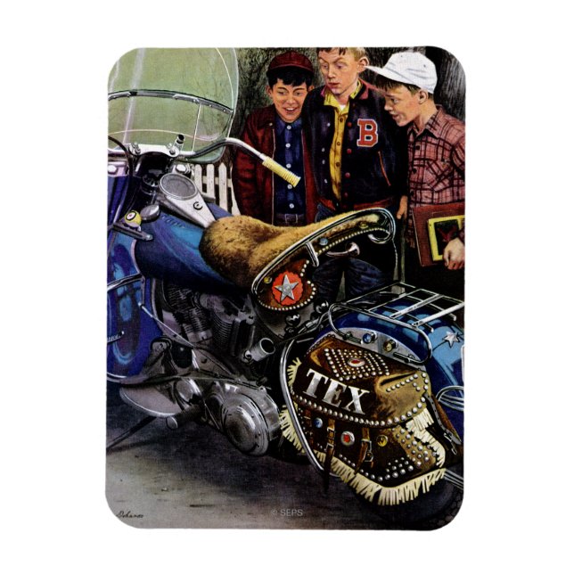 Tex's Motorcycle Magnet (Vertical)