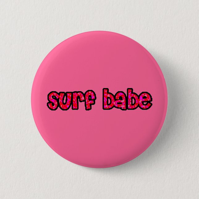 text_501 surf babe 6 cm round badge (Front)