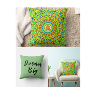 Text and design throw pillow