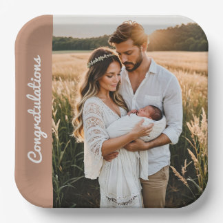 text and photo custom personalised party photo paper plate