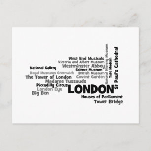 Text Art "London" Postcard