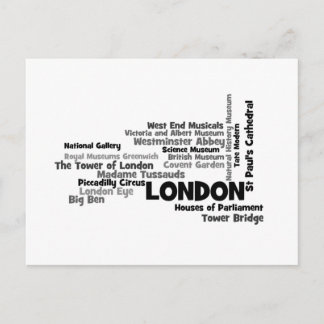 Text Art "London" Postcard