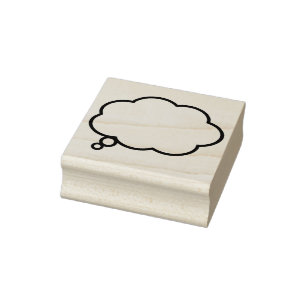 Text Balloon Bubble - Thinking or Dreaming - Right Rubber Stamp