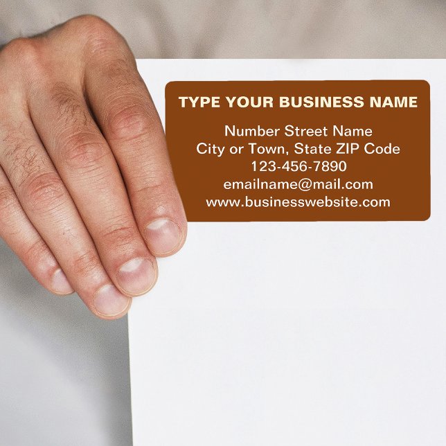 Text Based Business Brand on Brown Shipping Label (Brown shipping label with your business brand in plain text)