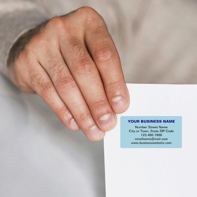 Text Based Business Brand on Light Blue Address Label (Light blue address label with your business brand in plain text)