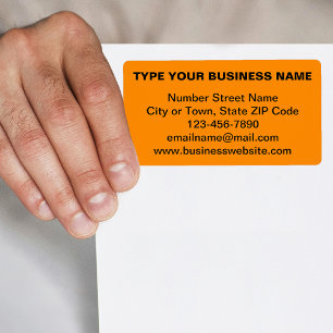 Text Based Business Brand on Orange Shipping Label