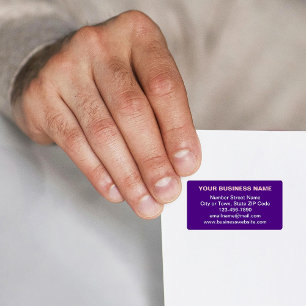 Text Based Business Brand on Purple Address Label