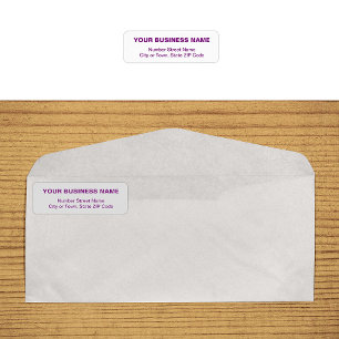 Text Based in Purple Business Return Address Label