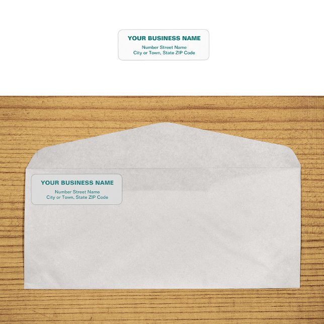 Text Based in Teal Green Business Return Address Label (Business return address label in teal green plain text)