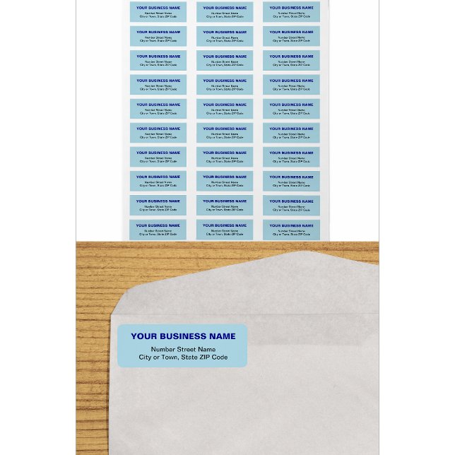 Text-Based Light Blue Business Return Address Label (Creator Uploaded)