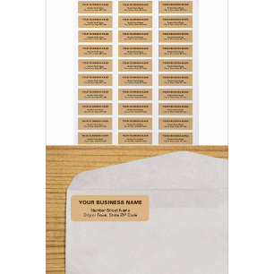 Text-Based Light Brown Business Return Address Label