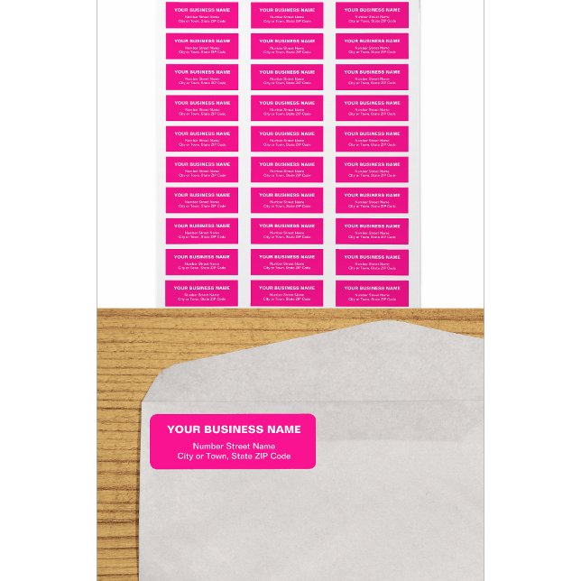 Text-Based Pink Business Return Address Label (Creator Uploaded)