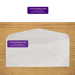 Text Based Purple Business Return Address Label