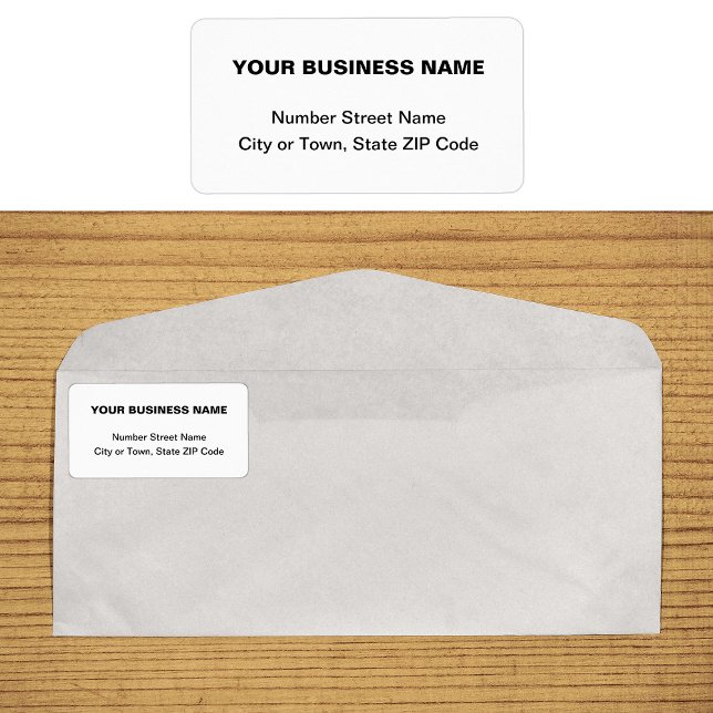 Text Based White Business Address Label (Plain text white business address label on envelope)