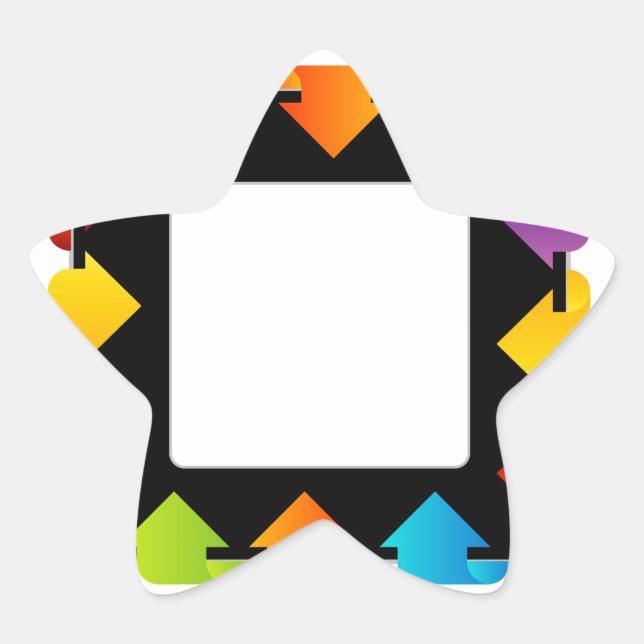 Text box with arrows star sticker (Front)