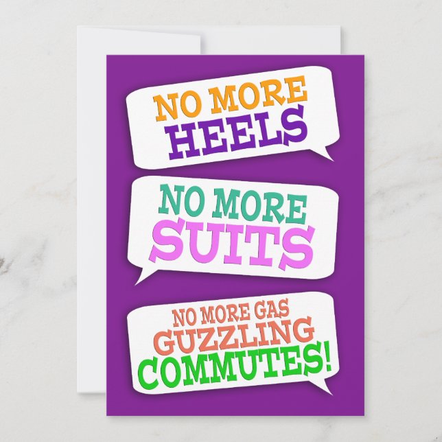 Text Bubble Retirement Party Invitation (Front)