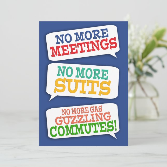 Text Bubble Retirement Party Invitation (Standing Front)