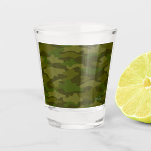 Text Custom Camouflage (Khaki)     shot glass