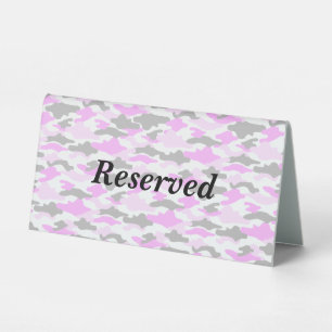 Text Custom Camouflage (Pink) Table Tent Sign