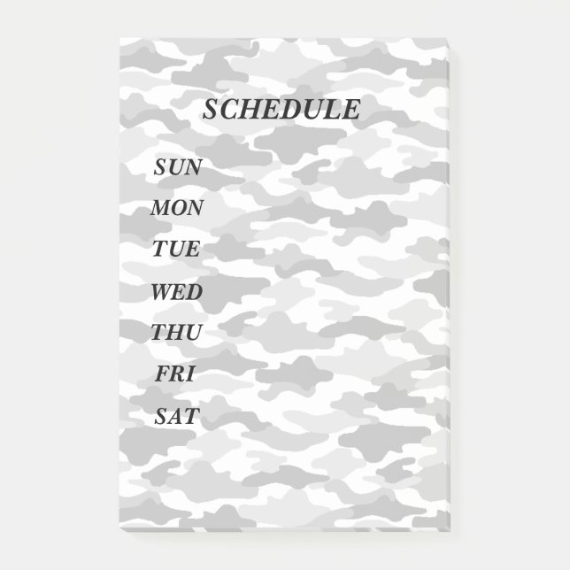 Text Custom Camouflage (White) Post-it Notes (Front)