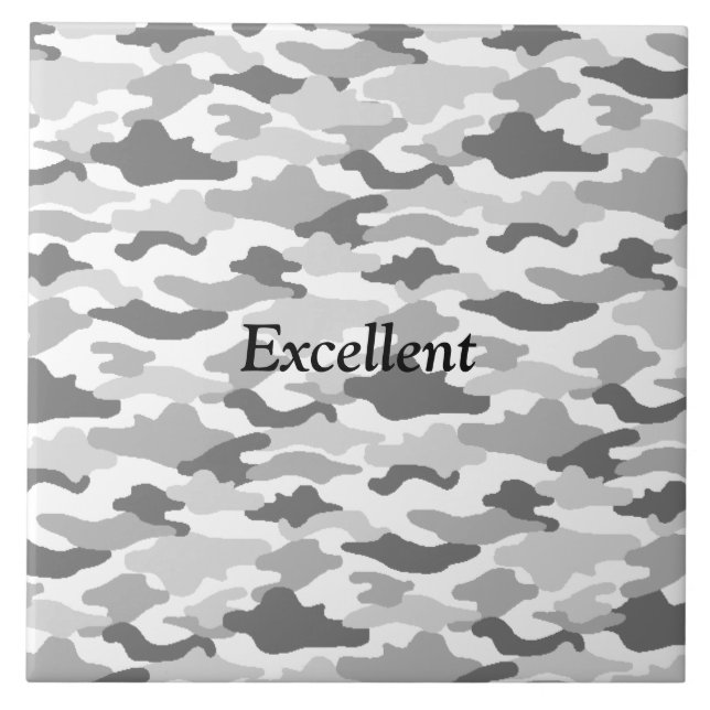 Text Custom Camouflage (White) Tile (Front)