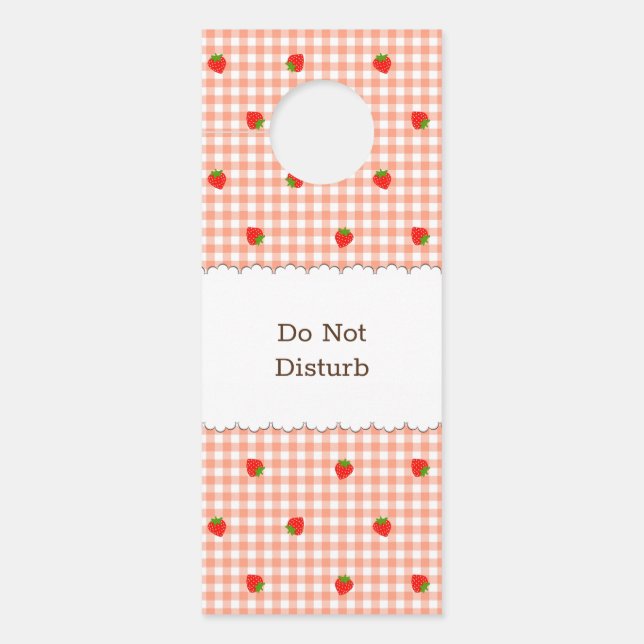 Text Custom (Strawberry + Cherry) Door Knob Sign (Front)