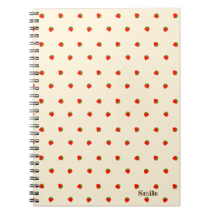 Text Custom Strawberry Ivory Notebook
